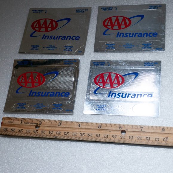 Lot of 5 AAA Insurance Stickers Silver American Automobile Association Decal X - Picture 3 of 4